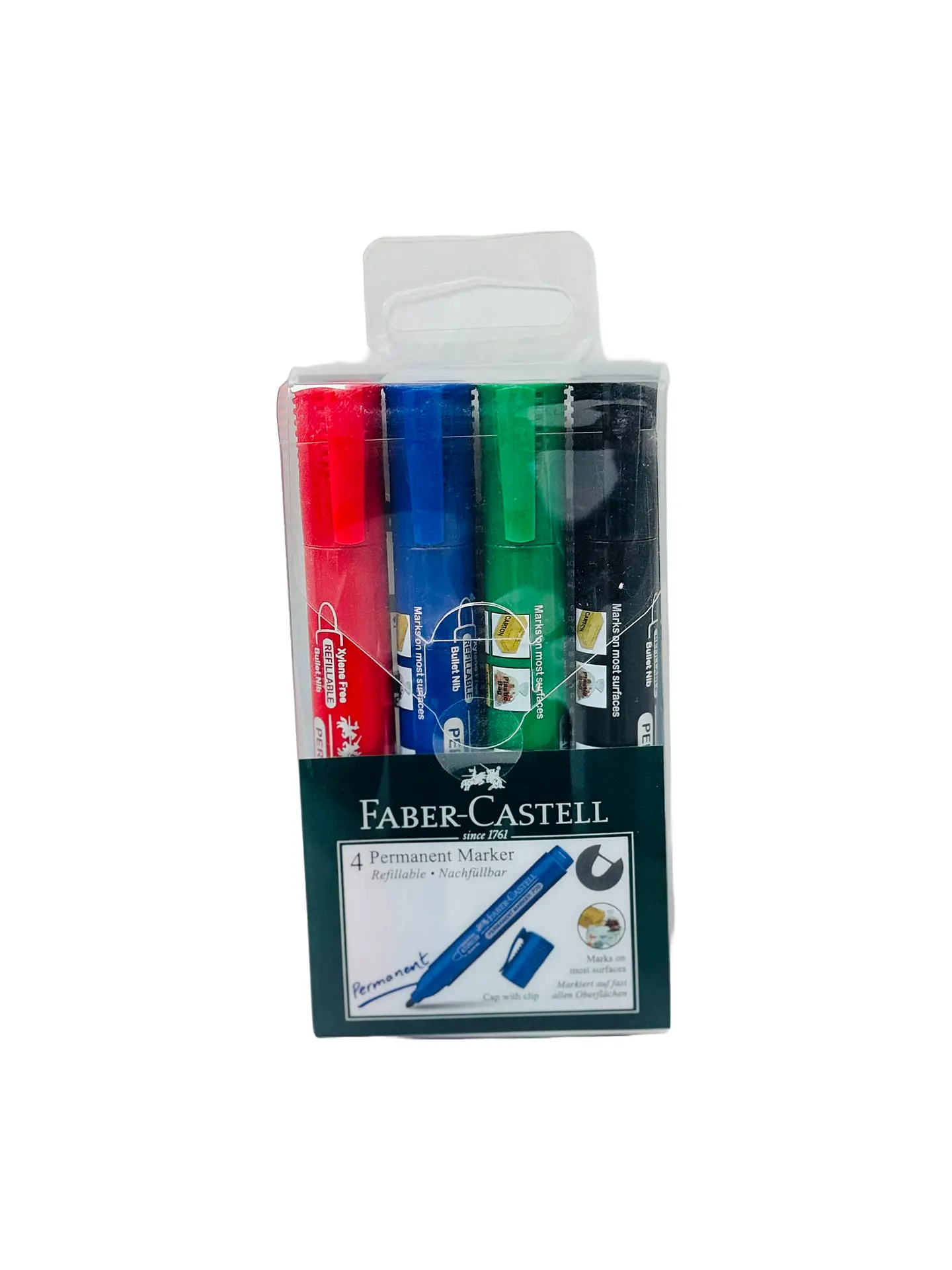 Faber Castell Permanent Marker P20 Wallet Of 4 pcs Assorted - view 1
