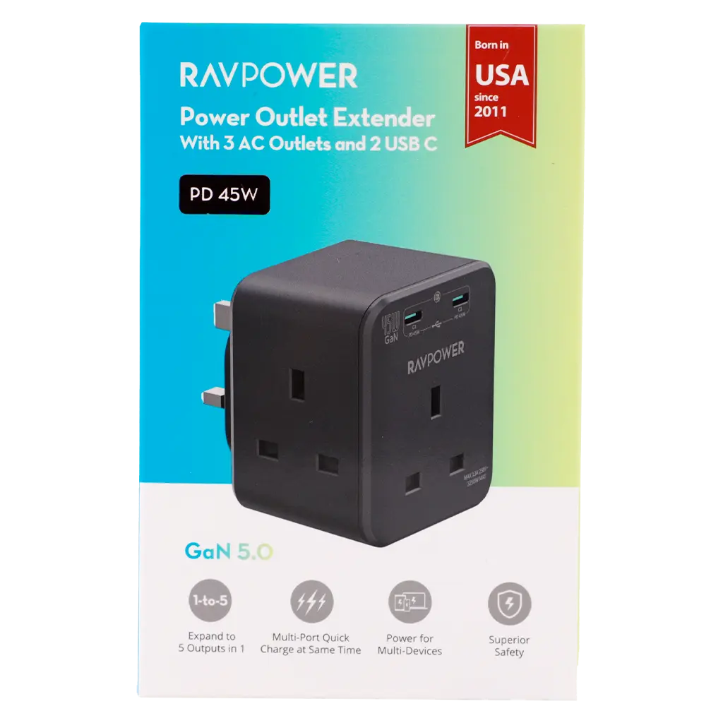 Ravpower Power Strip Pd45W With 2C 3Ac Ports - view 3