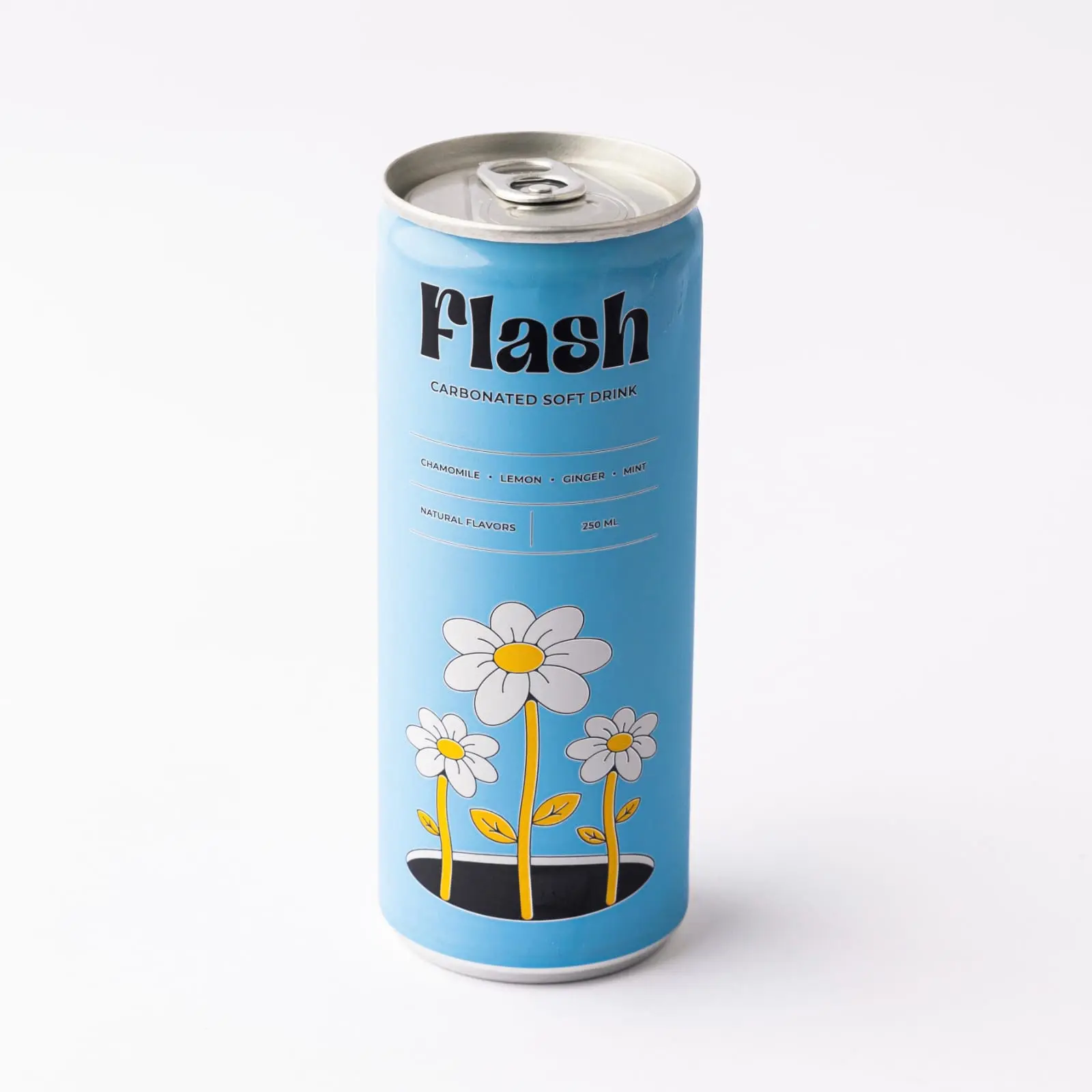 Flash Carbonated Soft Drink Natural Flavors Chamomile-Lemon-Ginger-Mint 250 Ml - view 1