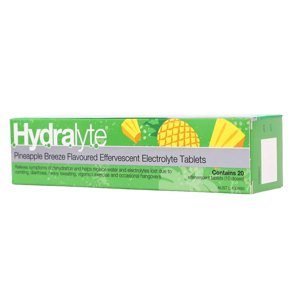 Hydralyte Pineapple Breeze Flavoured Effervescent Electrolyte 20 Tablets - view 1