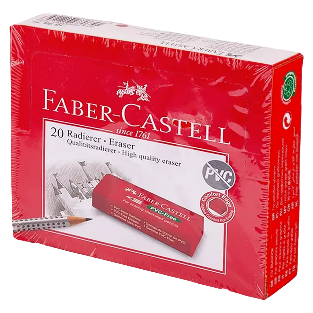 Faber Castell Erasers PVC Free Paper Red set of 20 - view 1