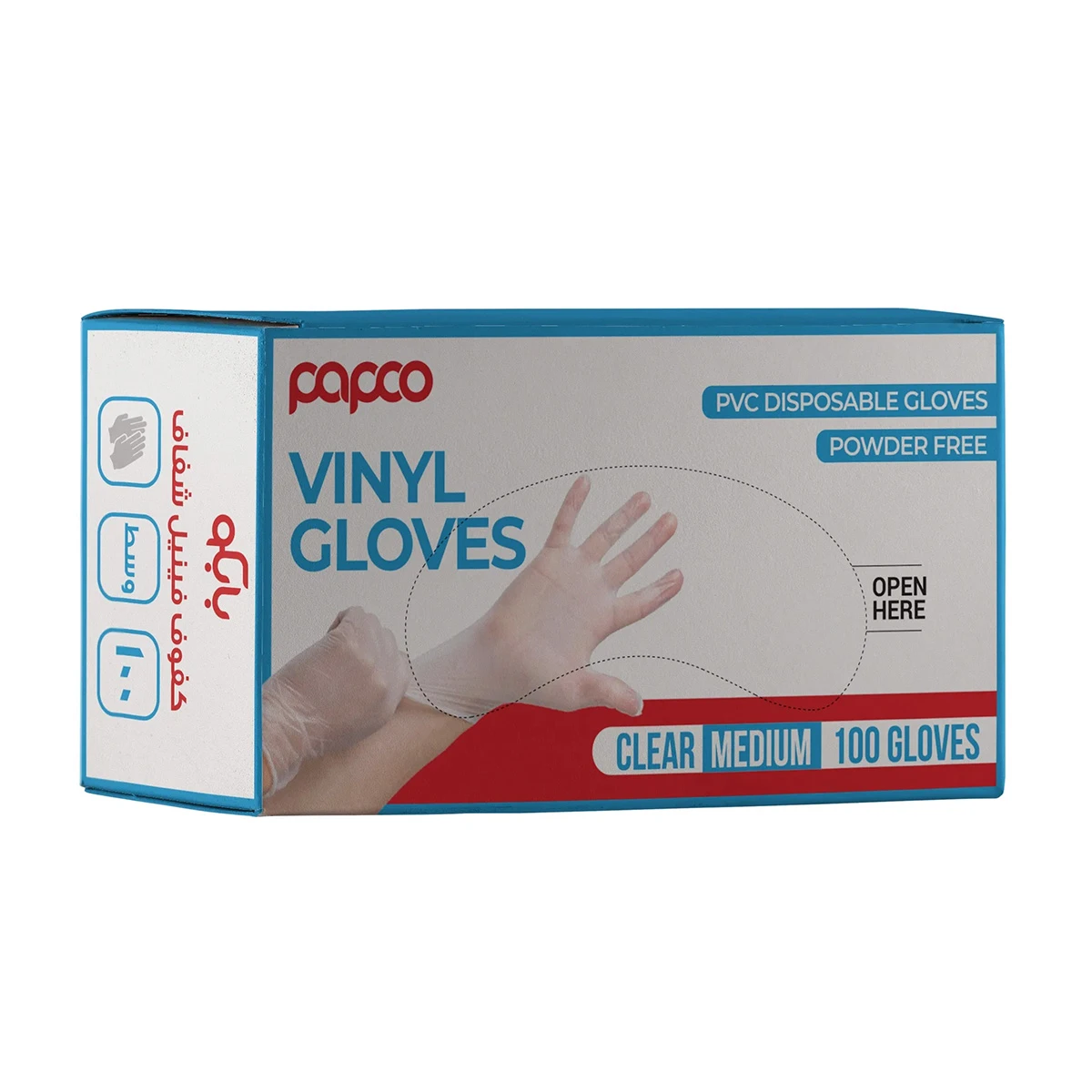 Papco Vinyl Gloves Clear Medium 100 pcs