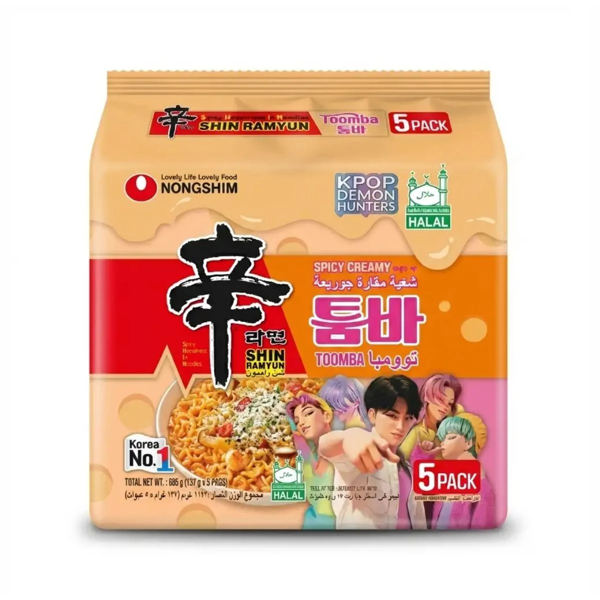 Nongshim Shin Ramen Toomba 5 pcs 137 gm