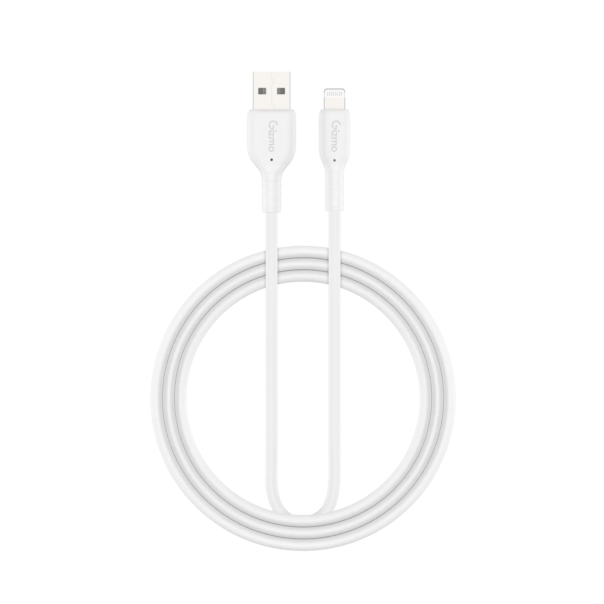 Gizmo 12W White Pure Silicone USB-A to Lightning Charging Cable 1m - view 1