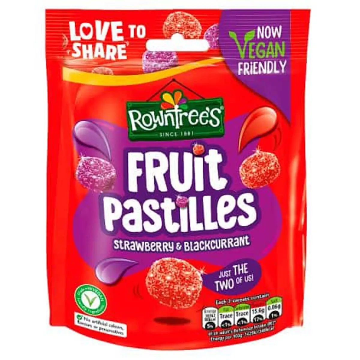 Rowntree's Fruit Pastilles Strawberry & Blackcurrant 143 - view 1