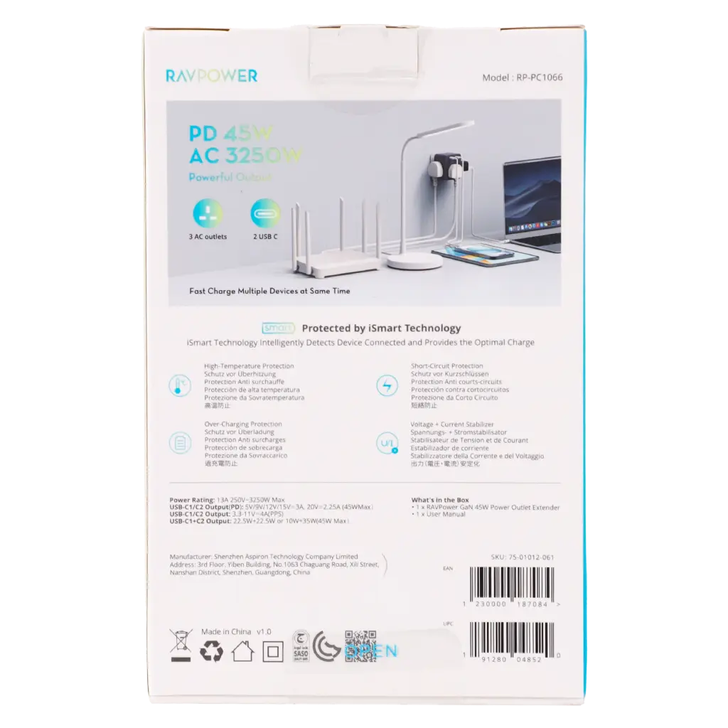 Ravpower Power Strip Pd45W With 2C 3Ac Ports - view 4