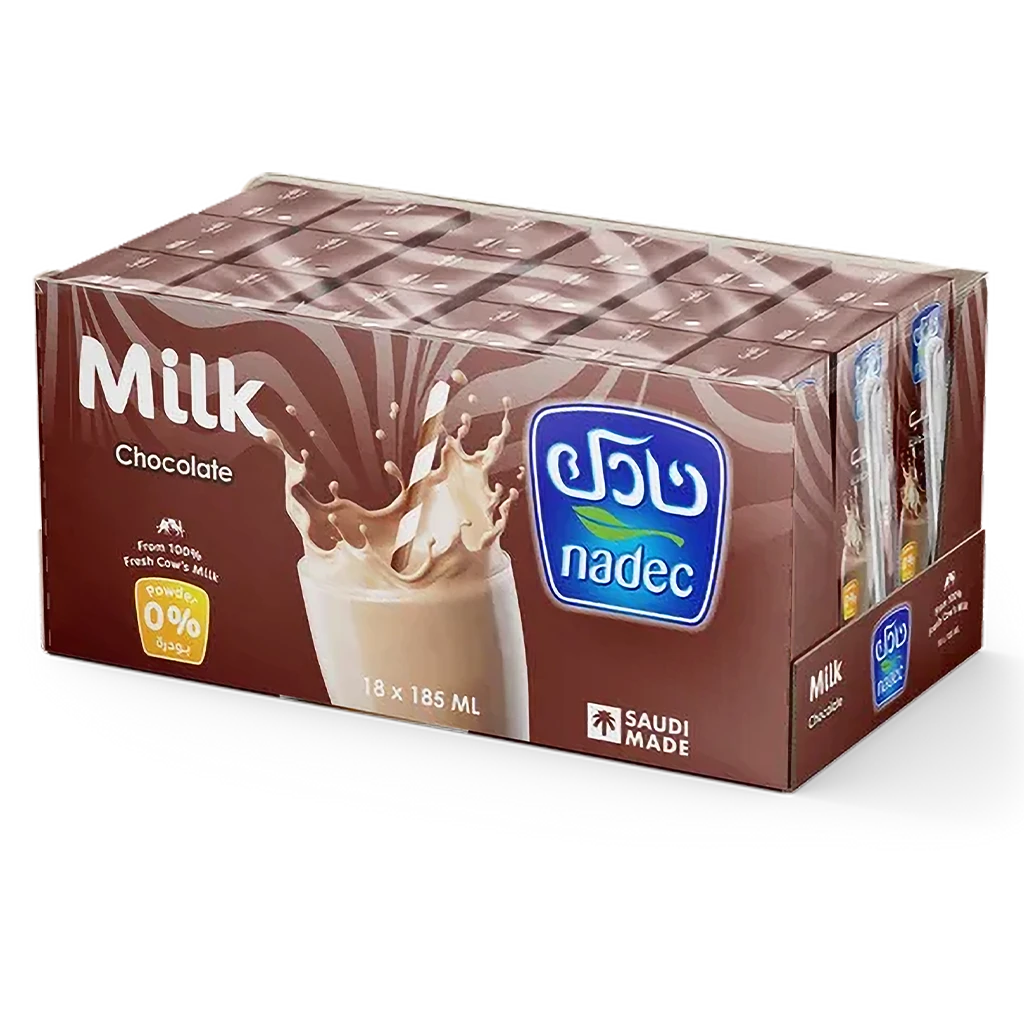 Nadec Chocolate Flavored Milk 18 pcs 185 ml