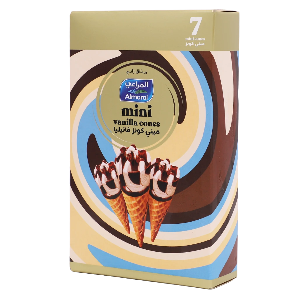 Almarai Ice Cream Mini Vanilla Cones 7 pcs 196 ml 