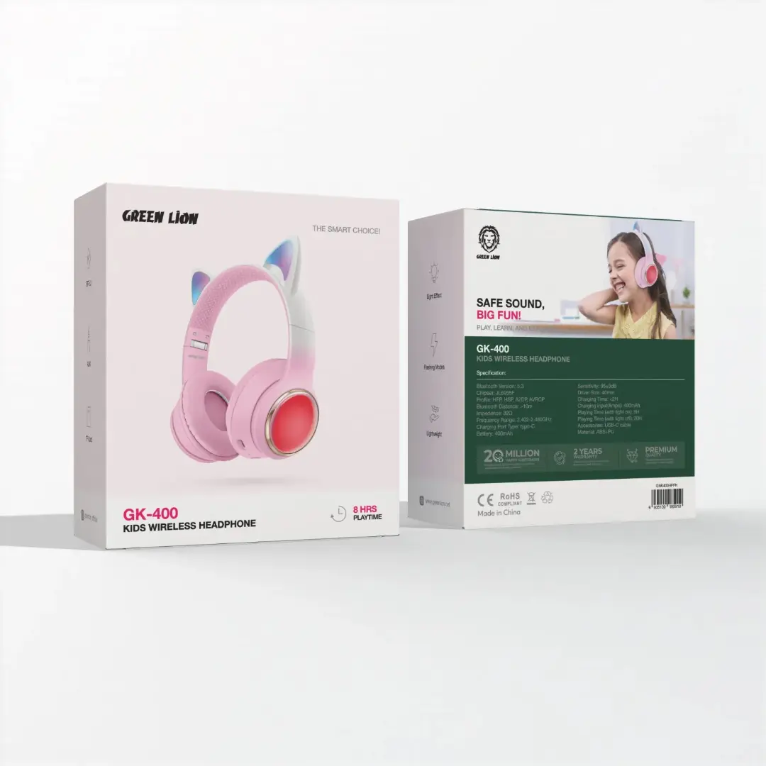 Green Lion Gl-400 Kids Wireless Head Phone Pink - view 2
