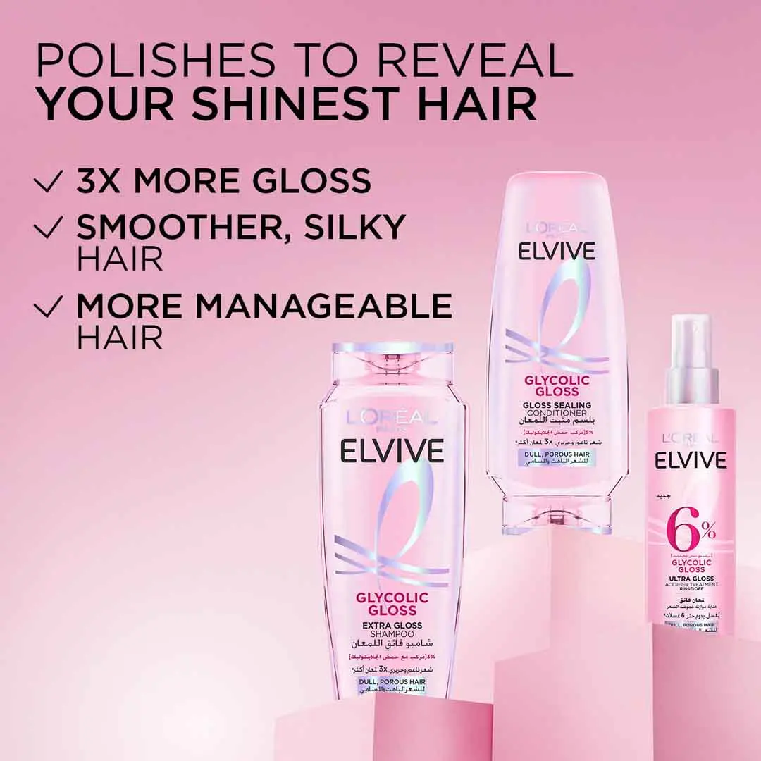 L'Oreal Paris Elvive Glycolic Gloss Shampoo 400 ml - view 8
