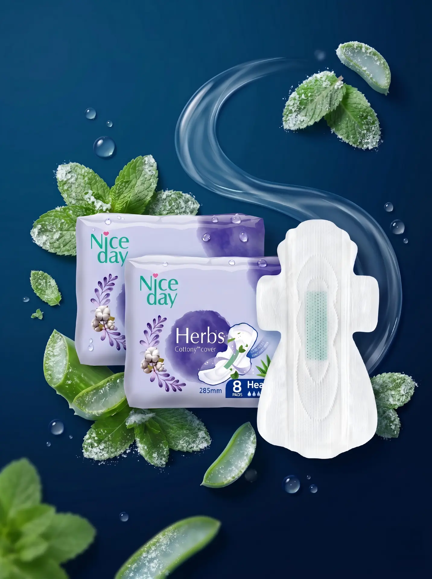 Nice Day Sanitary Pads  Herbs night 285 mm 8 pc - view 6
