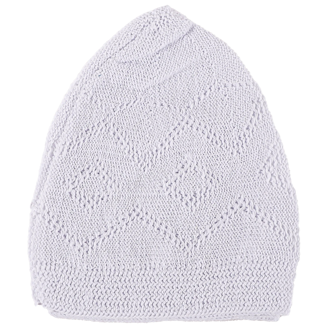  White Knitting Turkish Made Cap Free Size