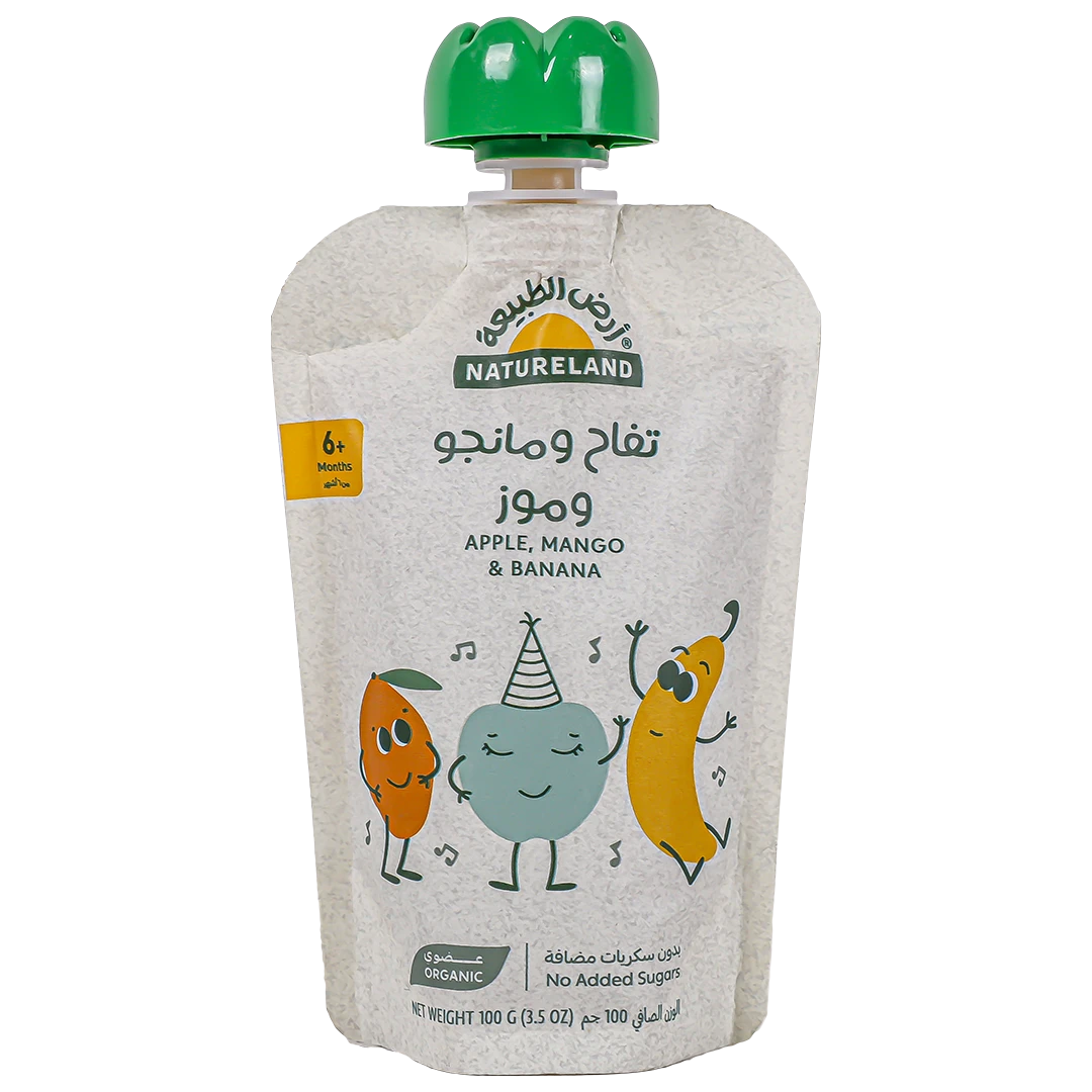 Natureland Puree  Apple and Mango and Banana 100 gm