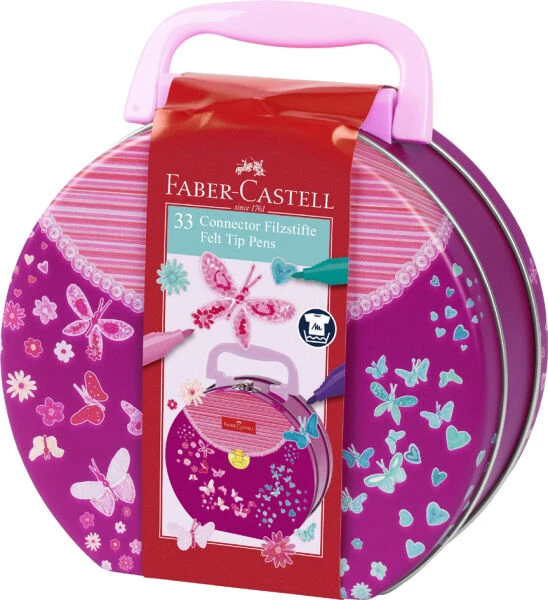Faber Castell Connector Pen Set of 33 in Handbag Tin