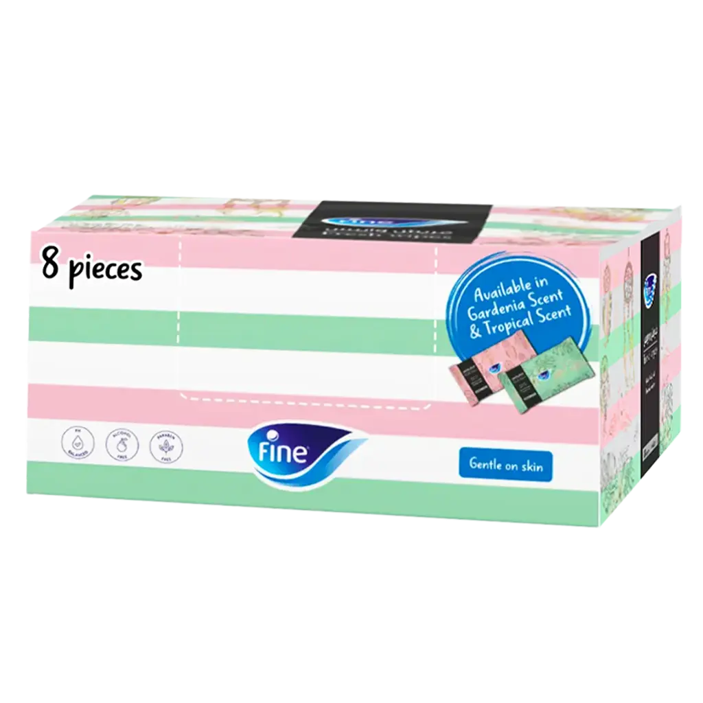 Fine Fresh Wipes Tropical and Gardenia Scent Pack 8 pcs  20 Wipes - view 1