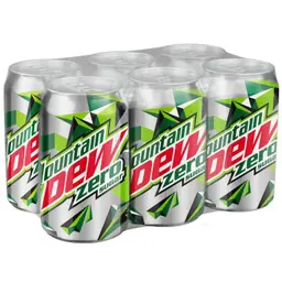Mountain Dew Zero Sugar Free Soft Drink Can 6X330ML