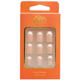 Glitz Press on Nails Oval French pink 24 Pcs