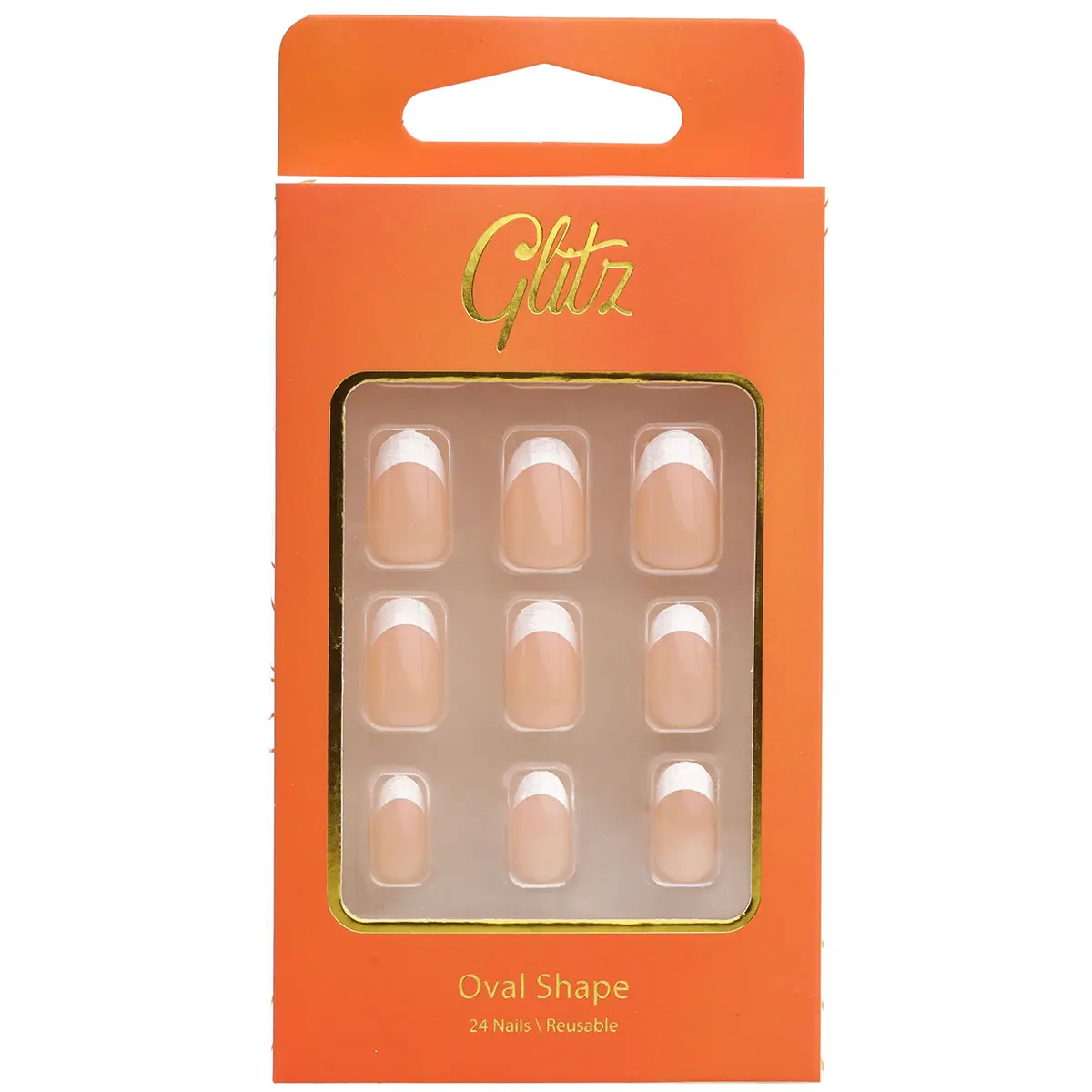 Glitz Press on Nails Oval French pink 24 Pcs - view 1