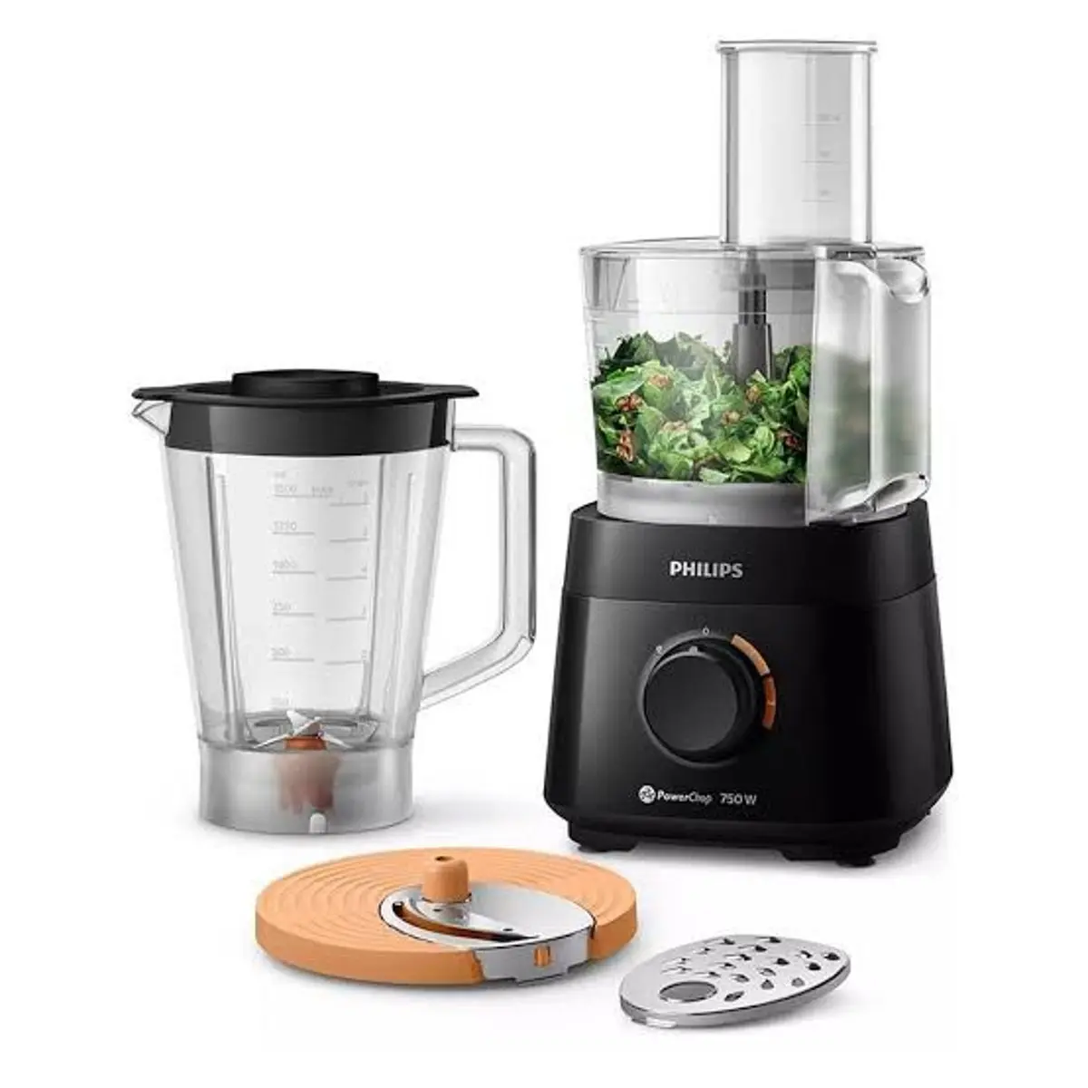Philips Compact Food Processor 750W PowerChop 4 Accessories 1.5L Bowl 1.5L Blender 2 Speed+Pulse Black - view 7