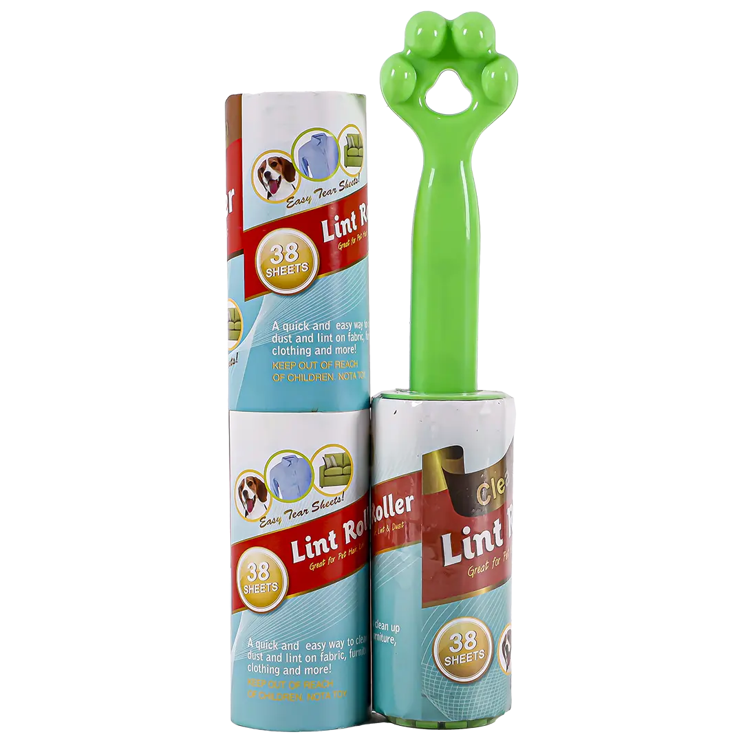 Lint Roller for removing cat and dog hair from clothes and furniture with 2 additional rollers - view 1