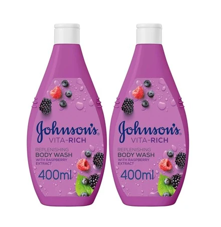 Johnson'S Vitarich Replenishing Raspberry Bodywash 2pcs 400 ml