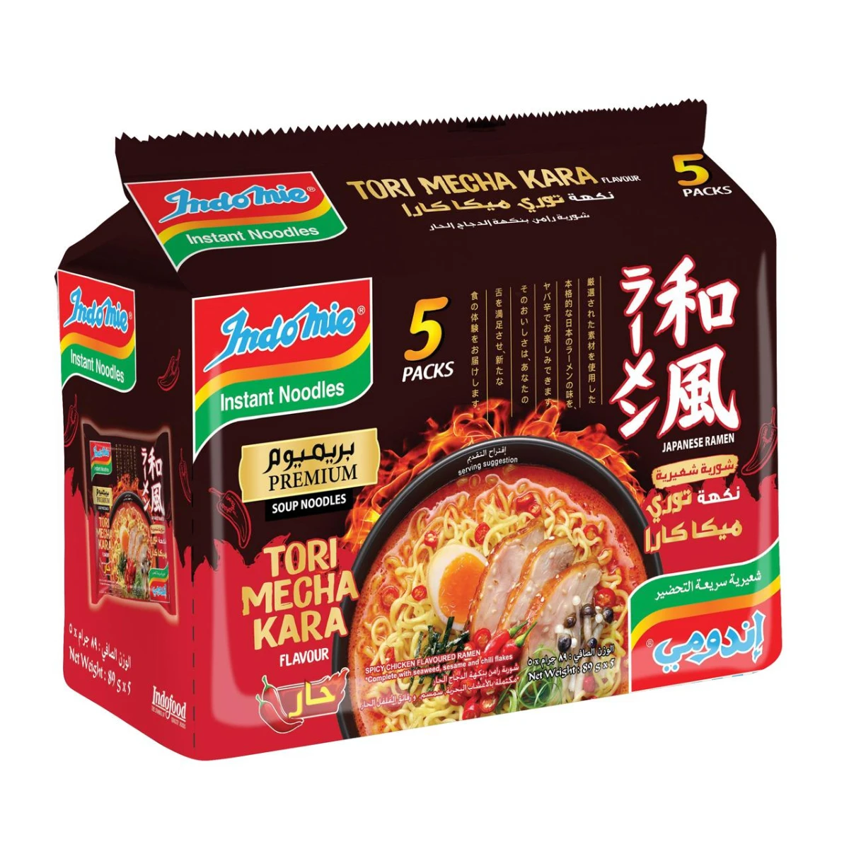 Indomie Tori Mecha Kara Pack 5 pcs 89 gm