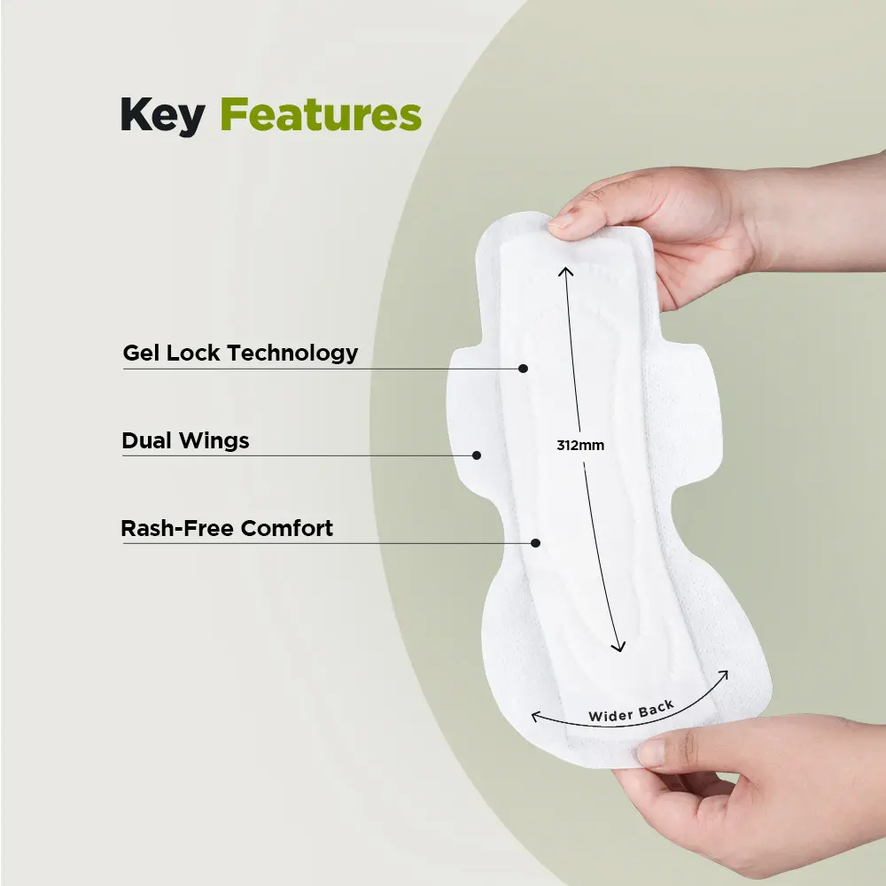 PeeSafe Ultra Thin Sanitary Pads with Wings Overnight Protection Extra Long Size XXL 12 Pads - view 8