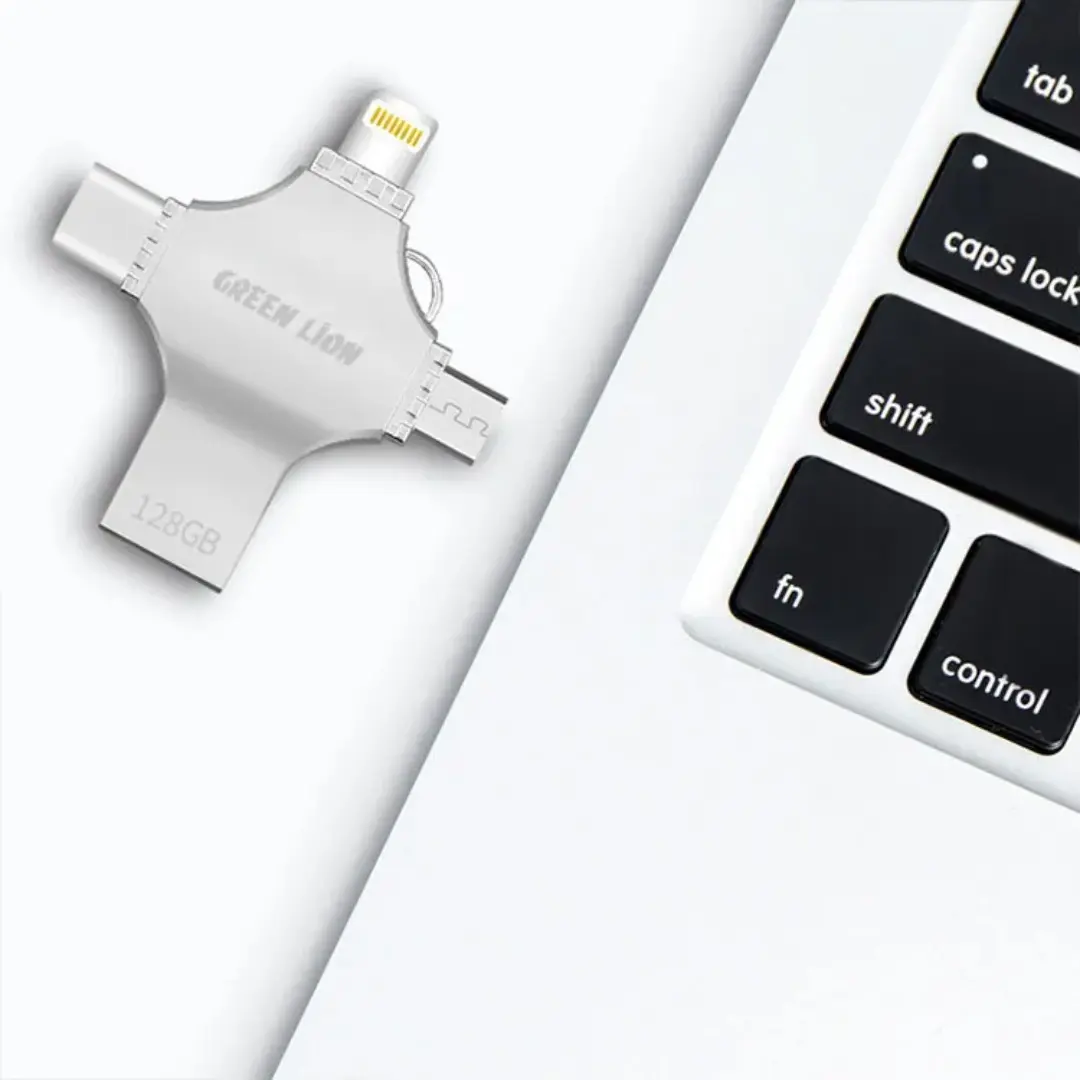 Green Lion 4 In 1 Usb Flash Drive 128Gb Silver - view 4