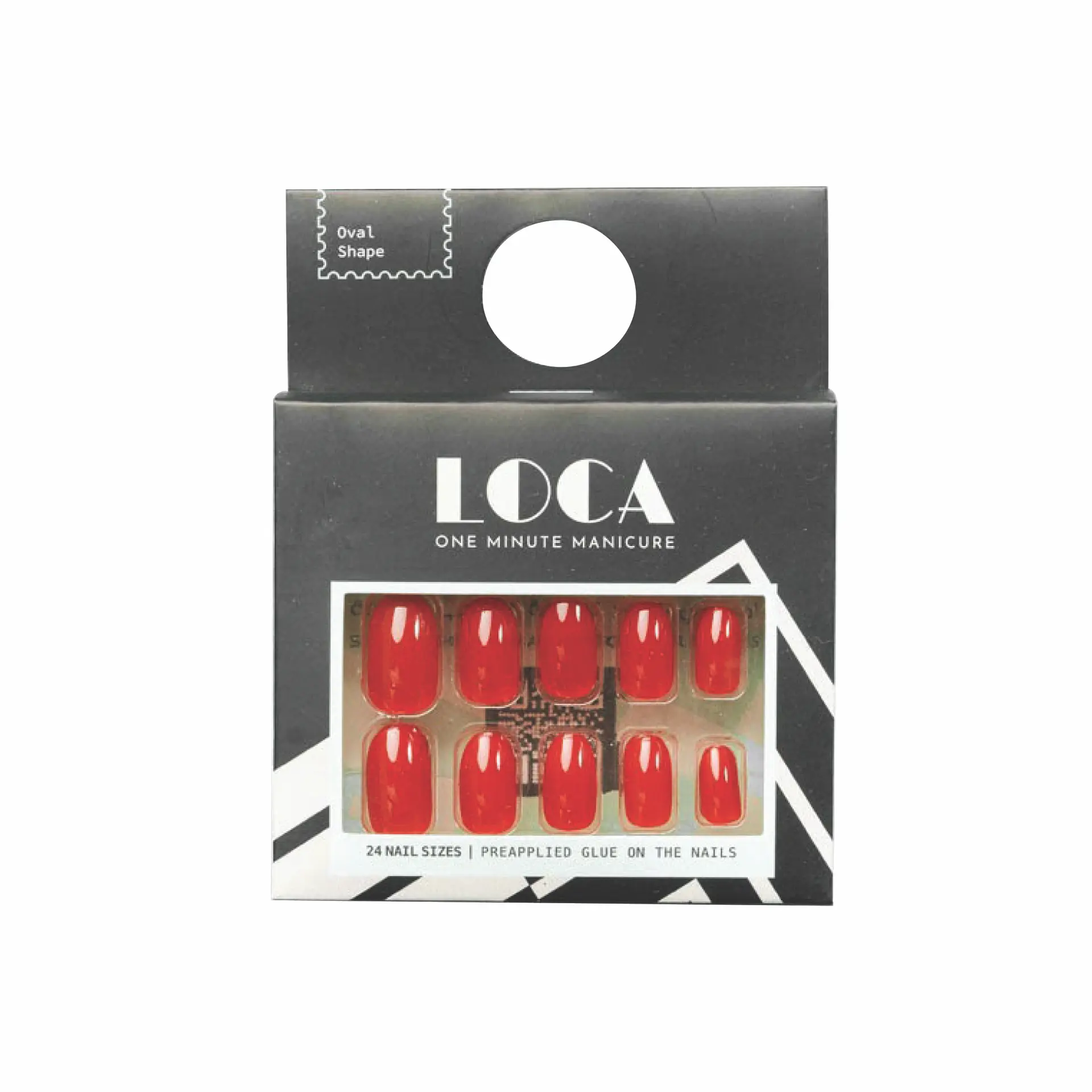 Loca Ready Nails Red Colour Oval Shape - view 4