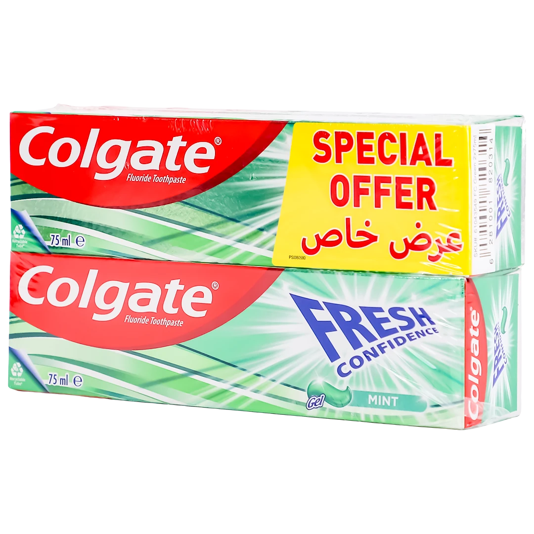 Colgate Fresh Confidence Green Gel Toothpaste 2*75 ml