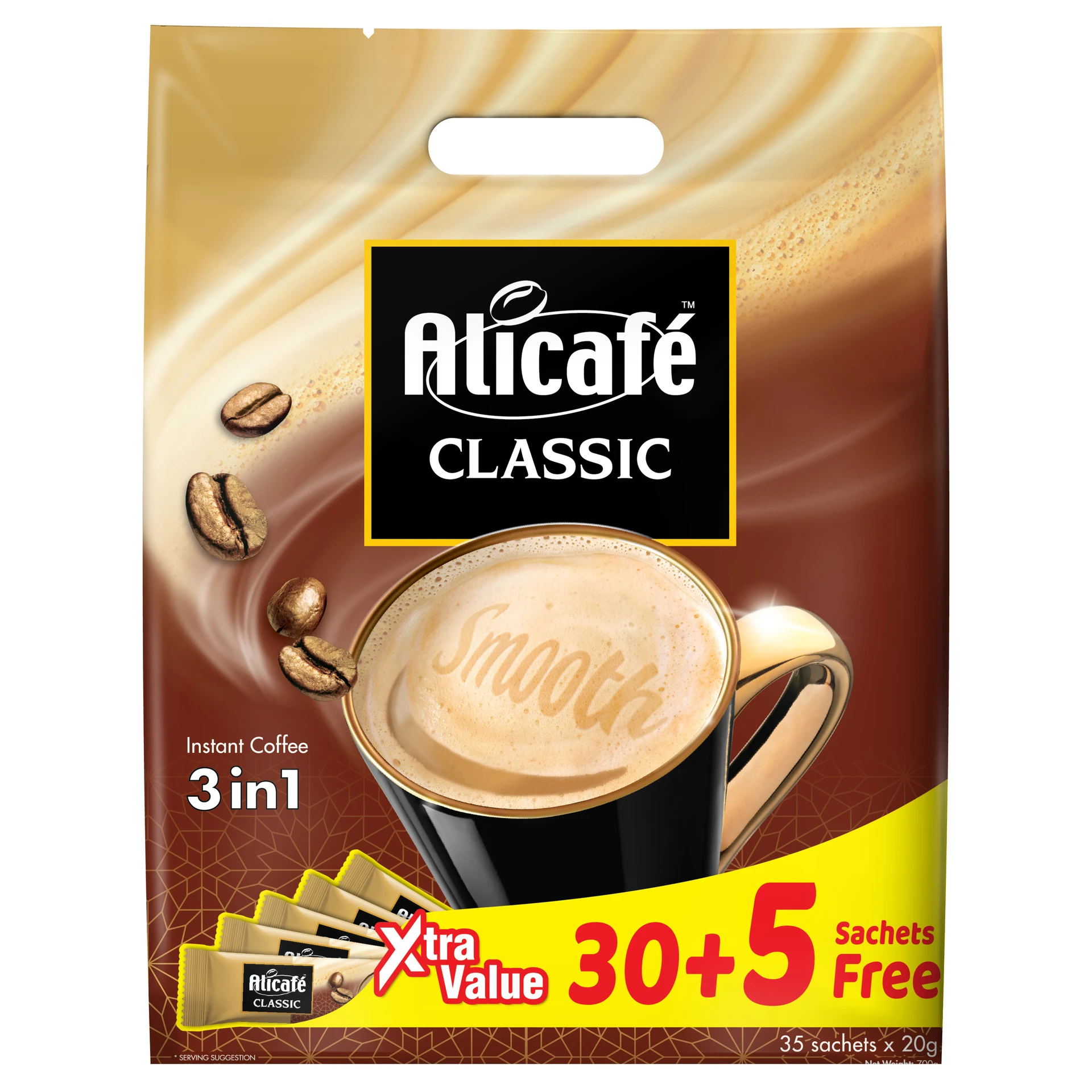 Alicafe Classic 3 in 1 30+5 Sachets  Xtra Value 20 gm