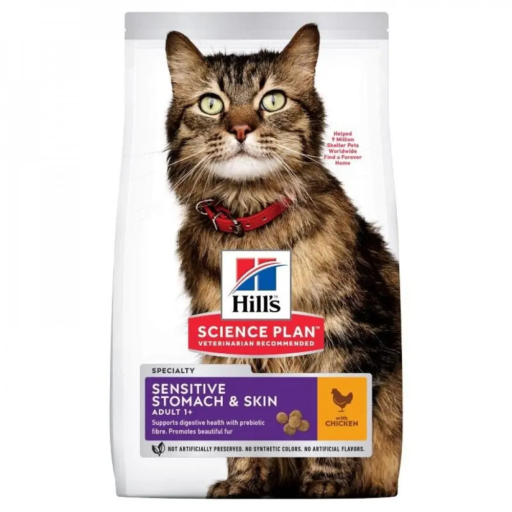 Hills Science Plan Dry Food for Cats Sensitive Stomach & Skin with Chicken 1.5kg - view 1