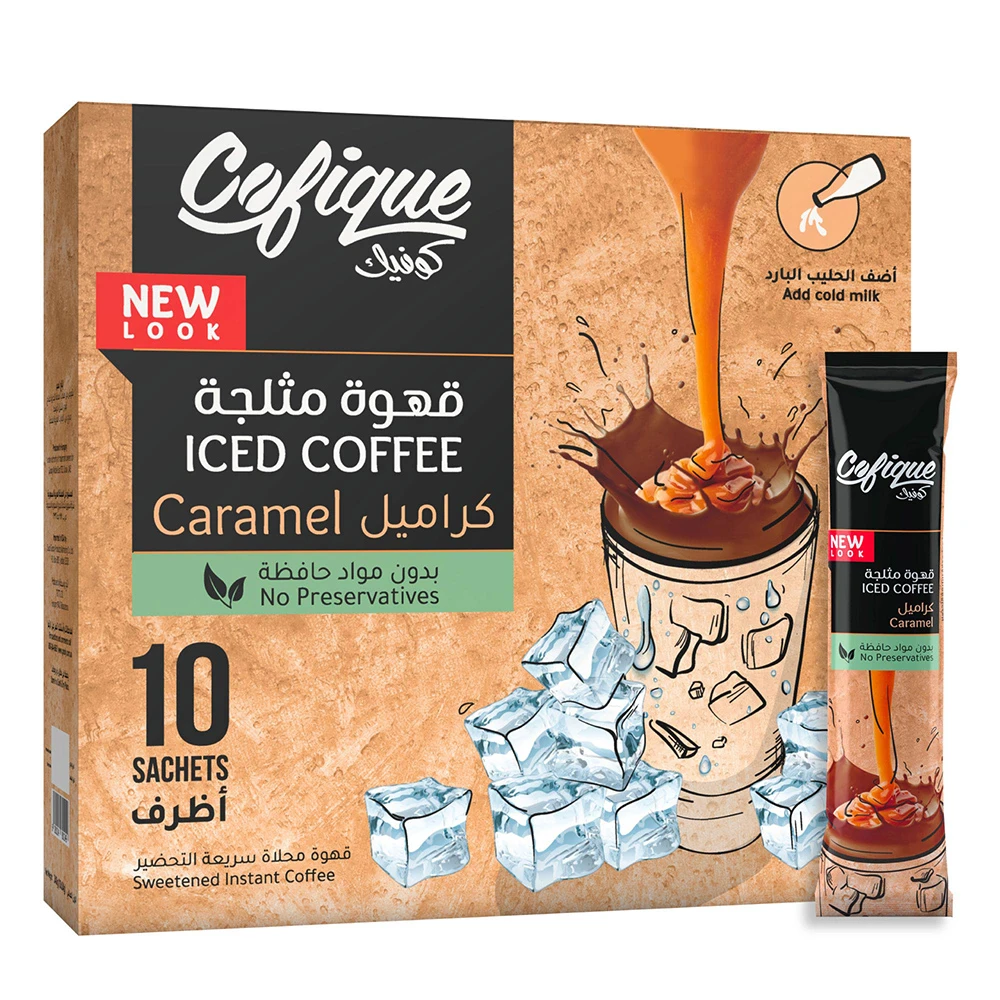 كوفيك مسحوق قهوة مثلجة كراميل 10 * 24 جم