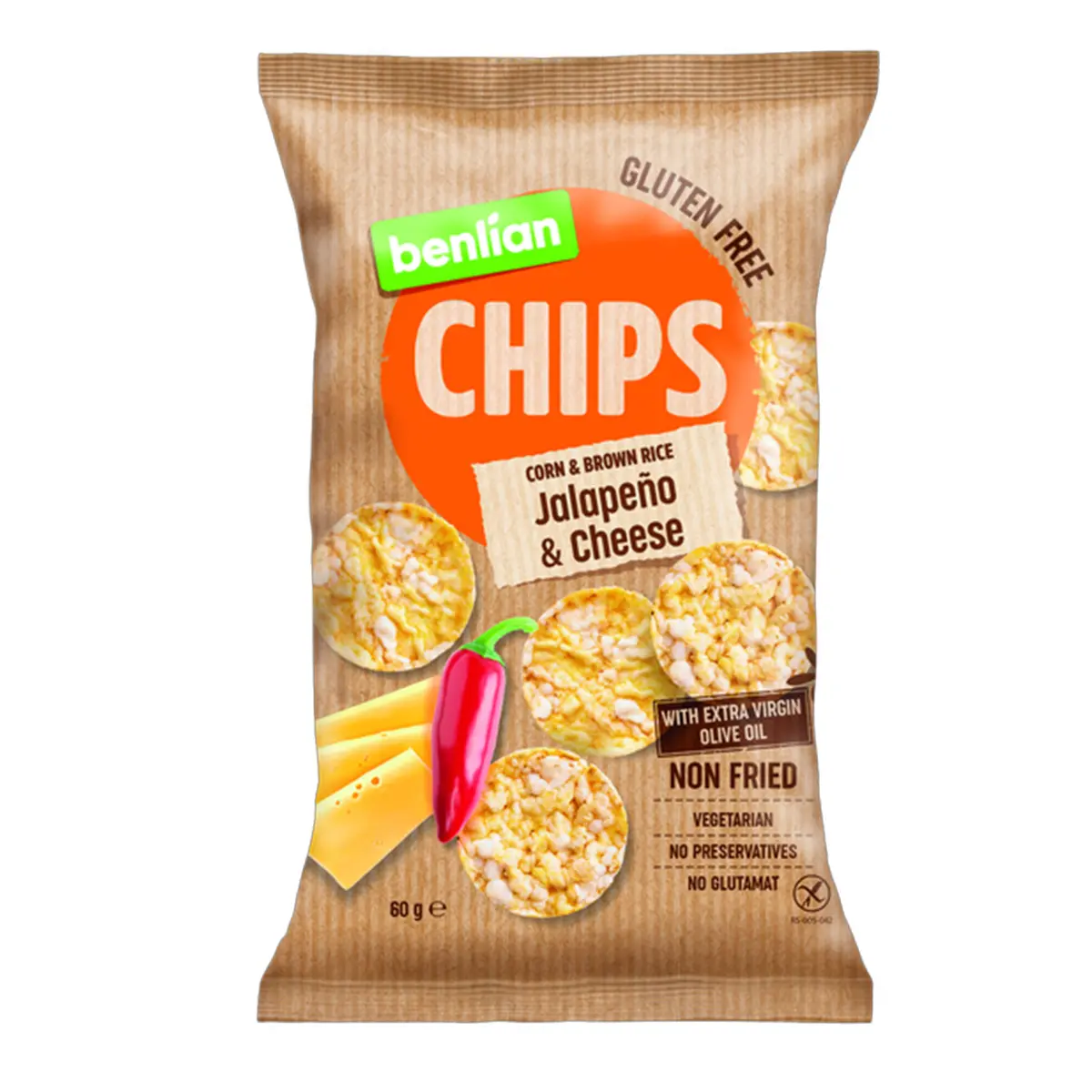 Benlian Chips Jalapeno Corn and Brown Rice 50 gm - view 1