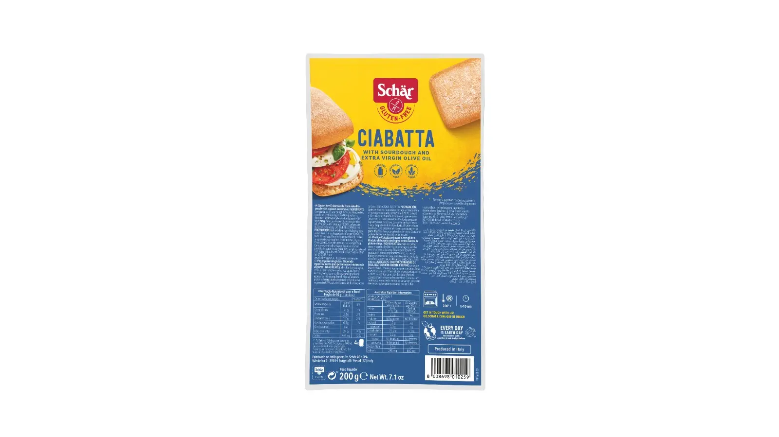 Dr Schar Ciabatta Bread Gluten Free 200 gm - view 2