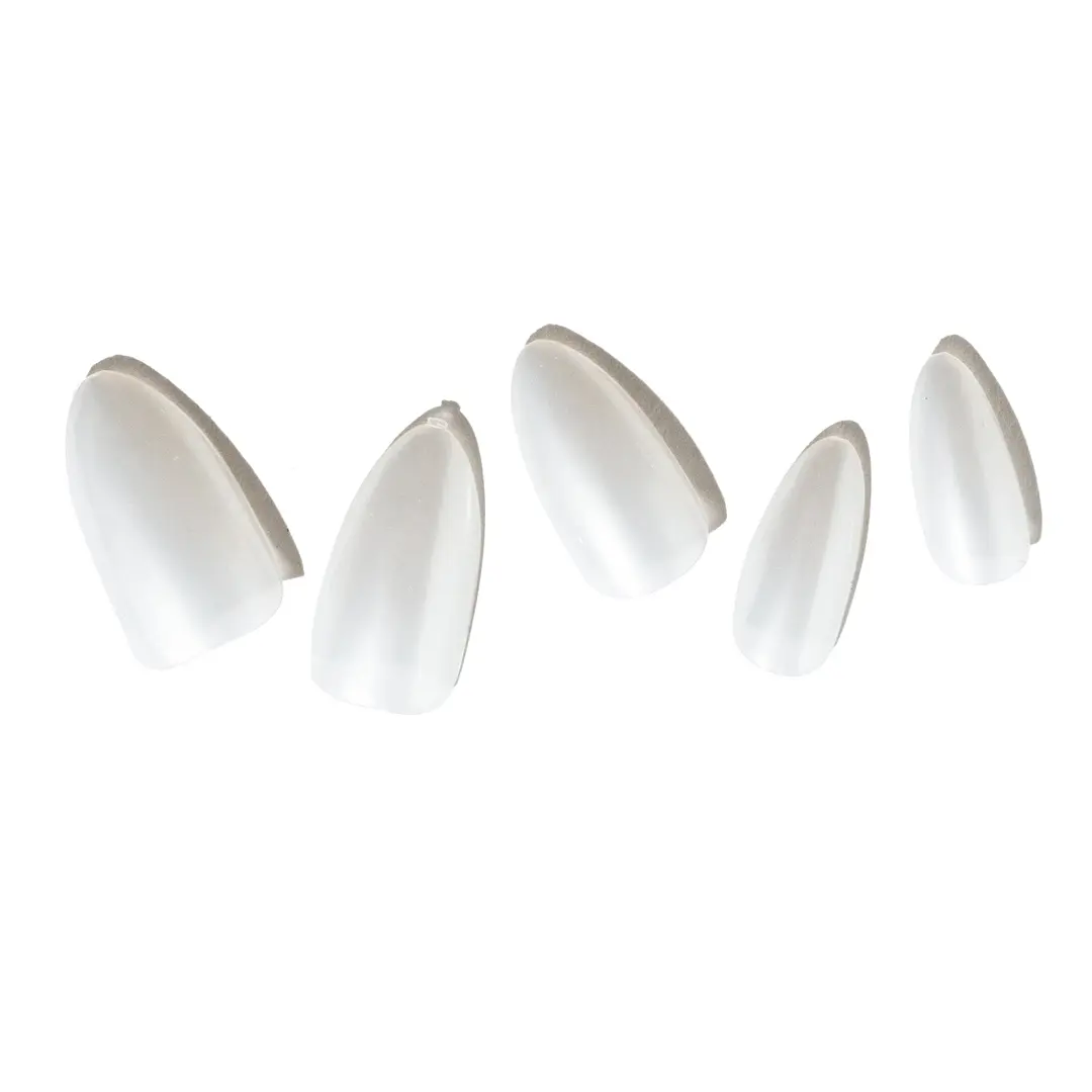 Loca Acrylic Nails A2-Almond Shape White Pearl Color - view 6
