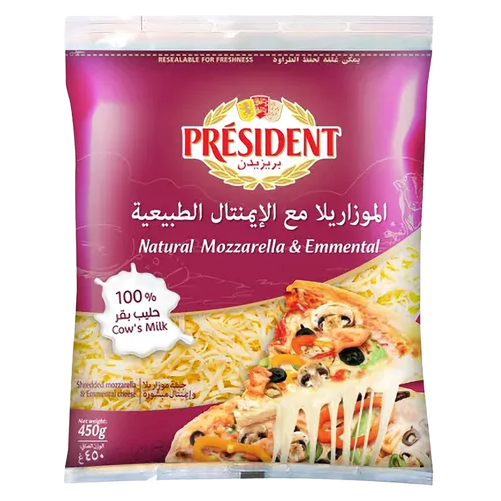 President Mozzarella and Emmental Cheese 450 gm