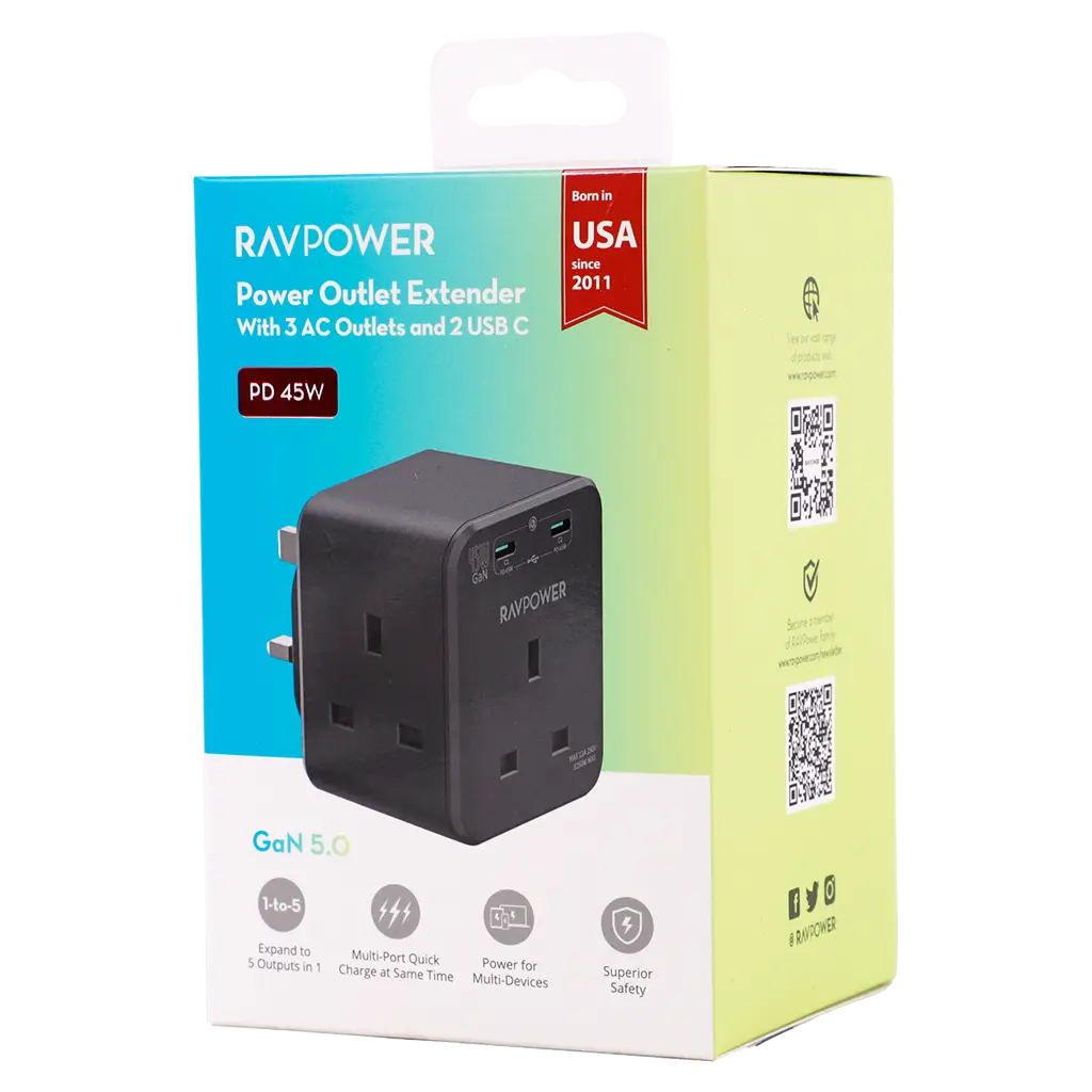 Ravpower Power Strip Pd45W With 2C 3Ac Ports - view 2