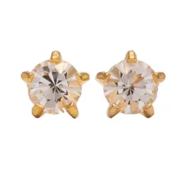 Studex Gold Plated Mini Tiffany Apr Crystal Card- Earrings For Sensitive Ears