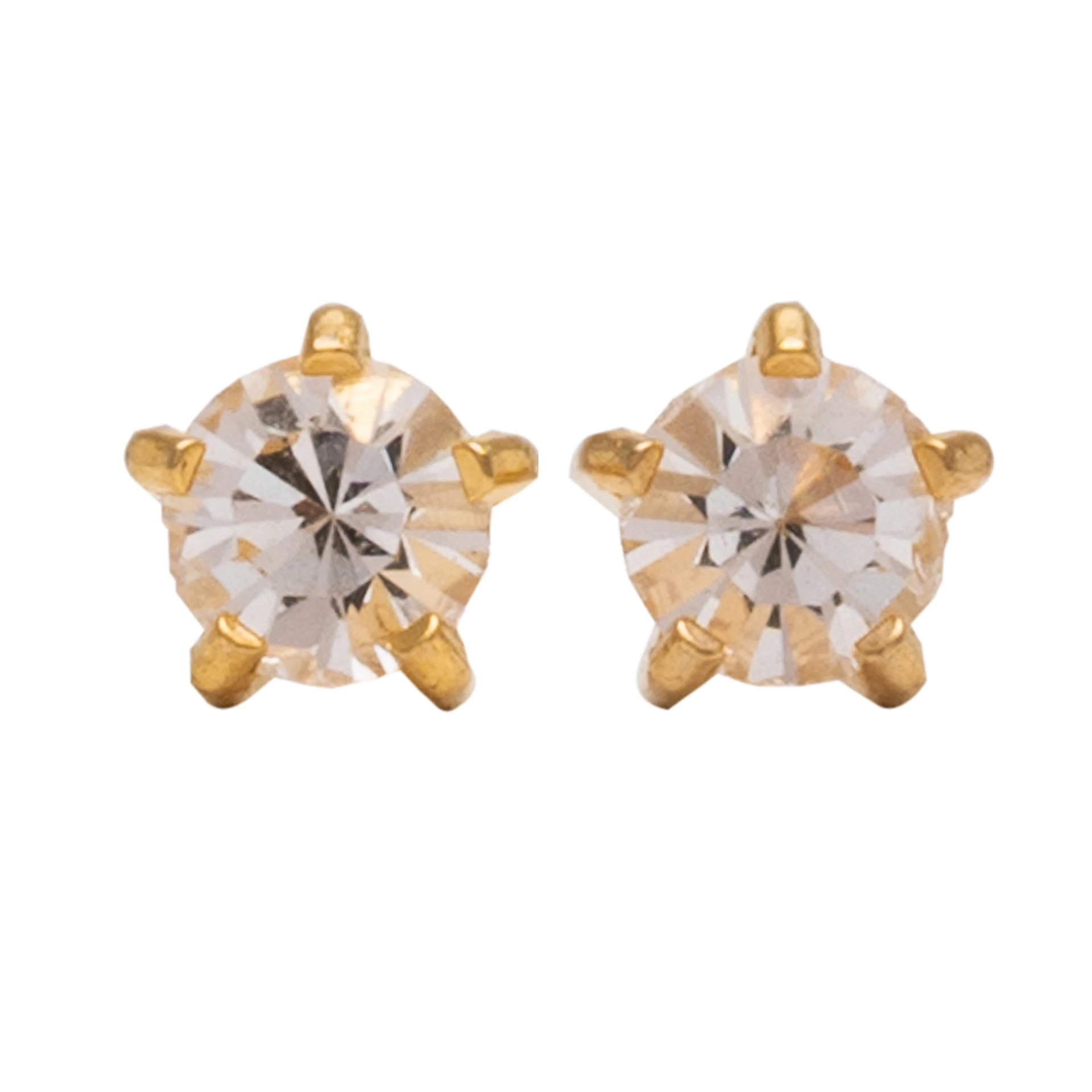 Studex Gold Plated Mini Tiffany Apr Crystal Card- Earrings For Sensitive Ears