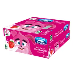 Saudia Strawberry Flavored Milk 24 pcs 125 ml