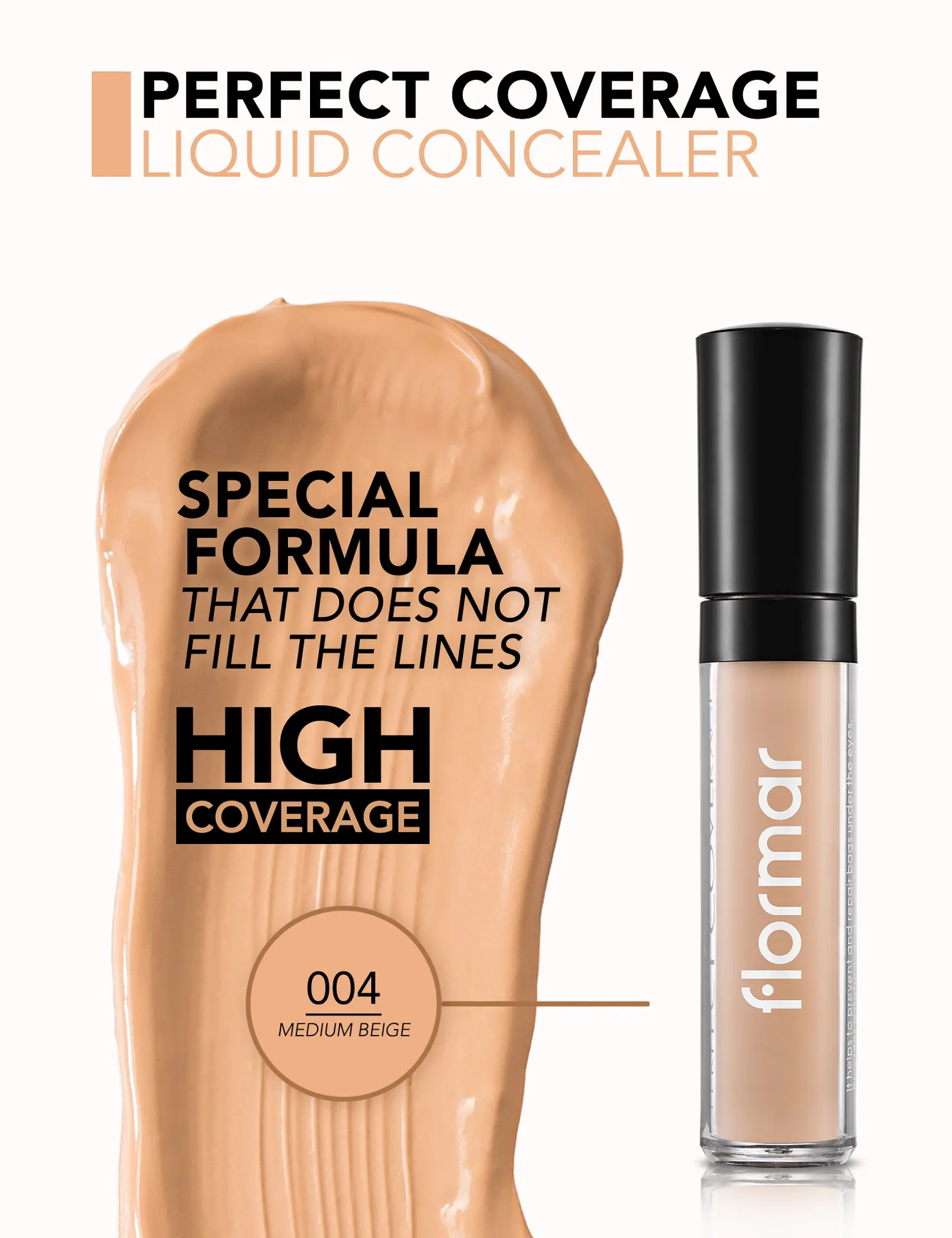 Flormar Perfect Coverage Liquid Concealer 004 Medium Beige - view 4
