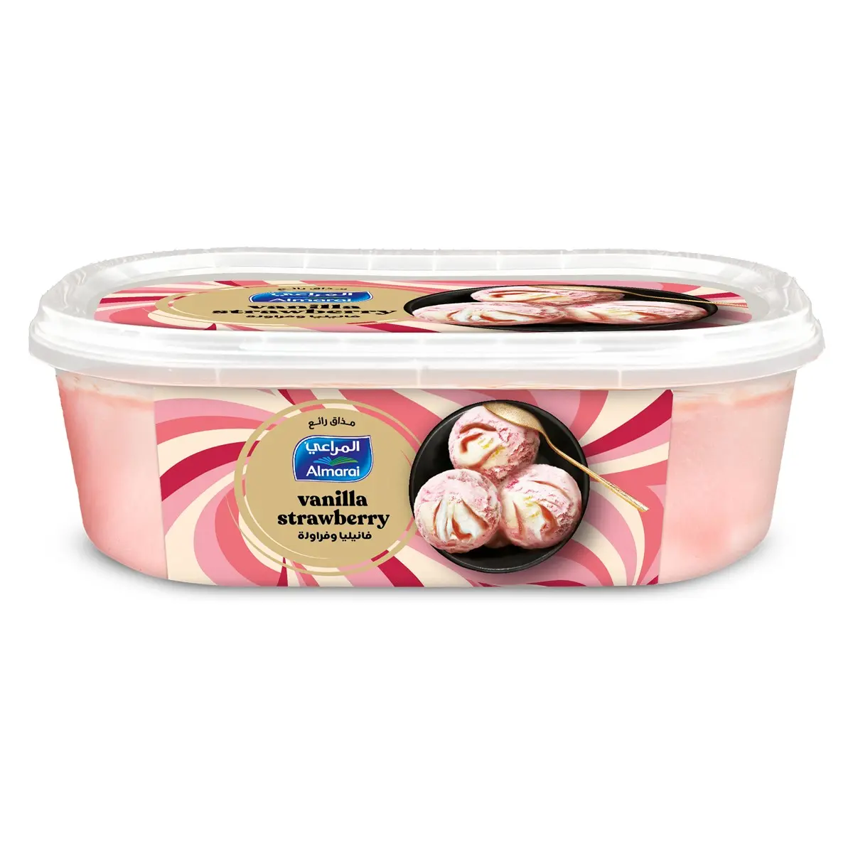 Almarai Ice Cream Tub Vanilla Strawberry 900 ml - view 4