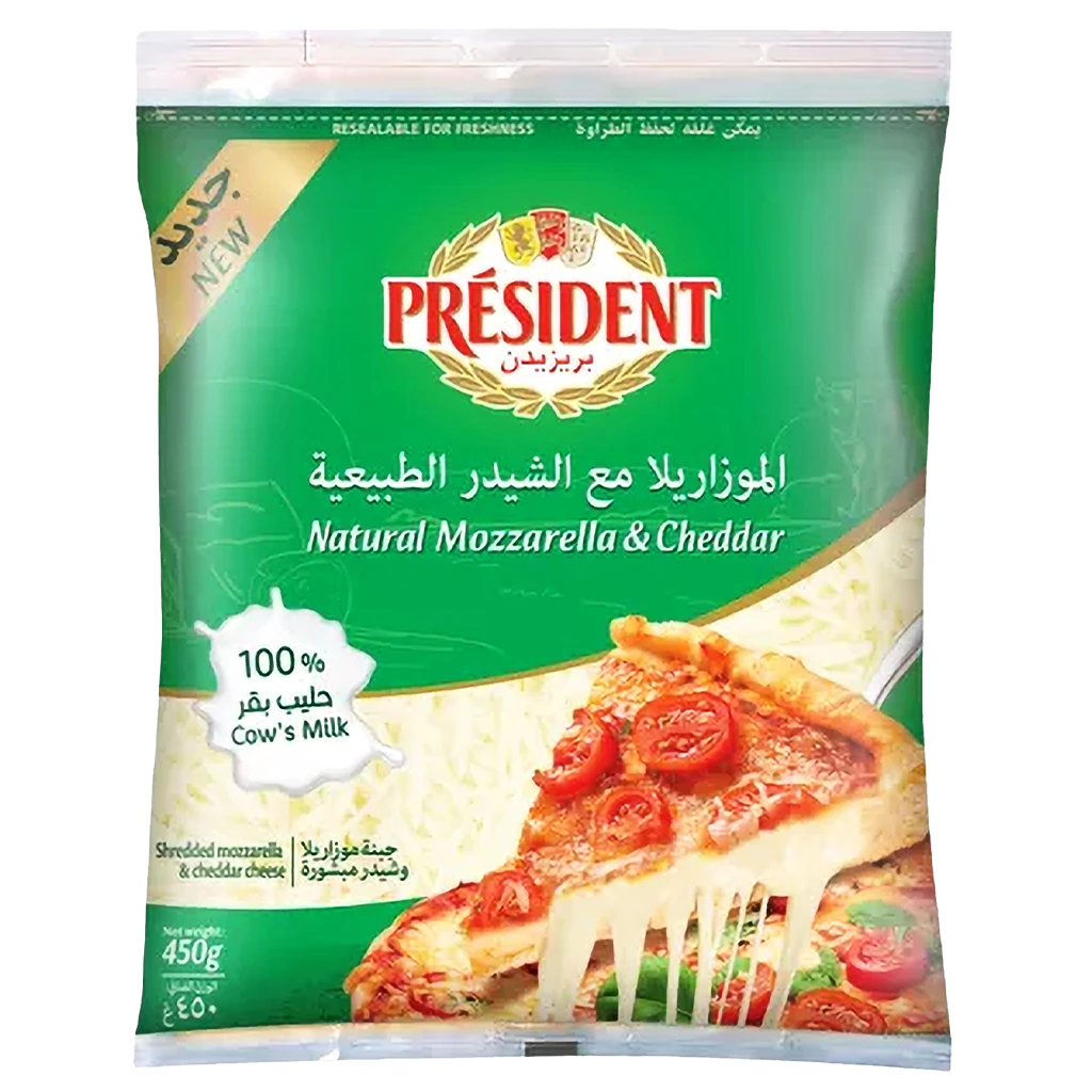 President Mozzarella and Cheddar Cheese 450 gm