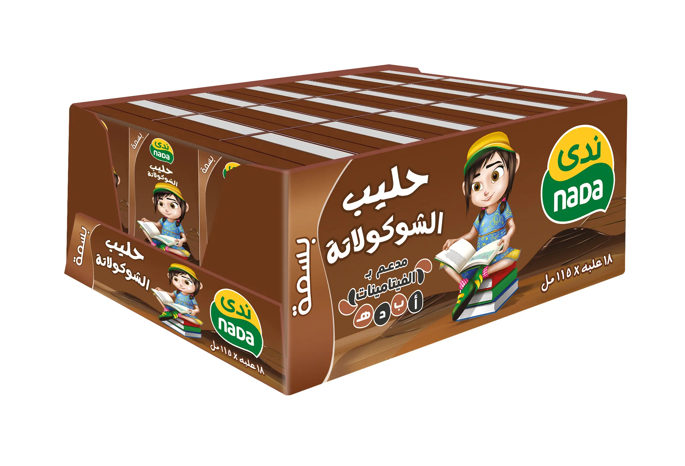 ندى حليب بسمه بنكهة الشوكولاته كرتون 18 * 115مل  - view 1