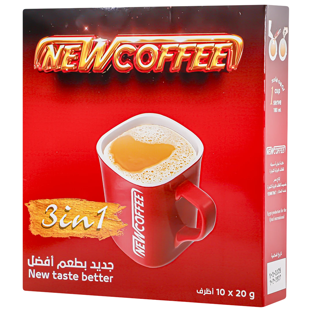 New Coffee 3 in 1 Sweetened Whitened Coffee 10 Sachets 20 gm
