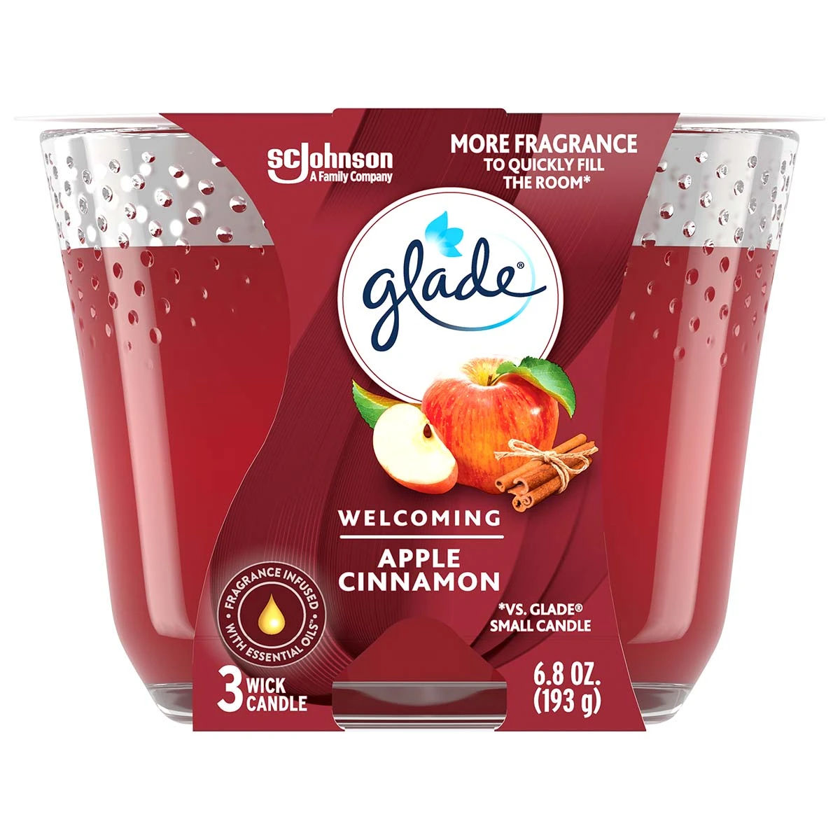 Glade Candle Welcoming Apple Cinnamon 193 g