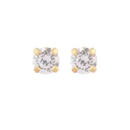 Studex Gold Plated Tiffany 4mm Cz- Earrings For Sensitive Ears