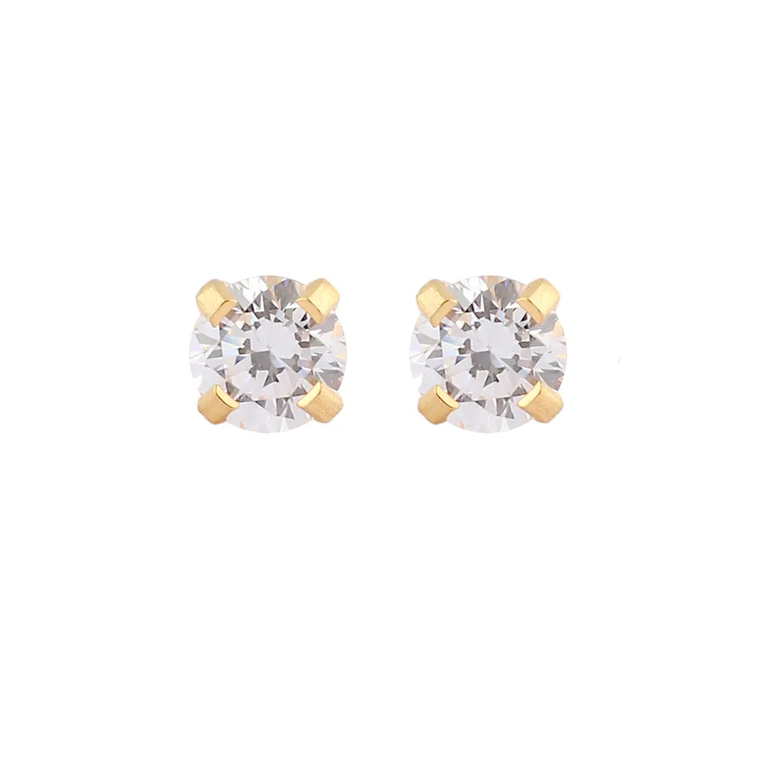 Studex Gold Plated Tiffany 4mm Cz- Earrings For Sensitive Ears - view 1