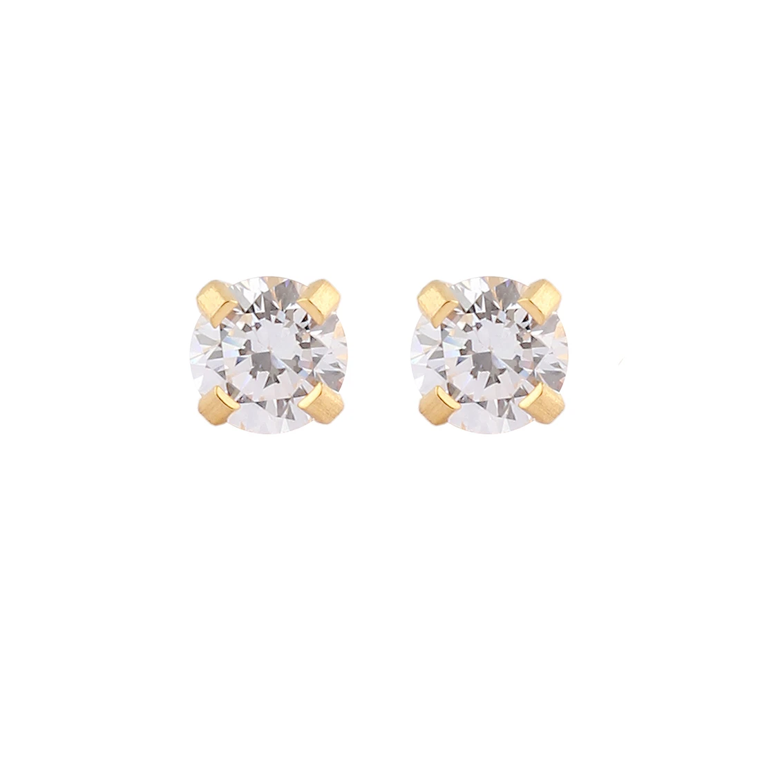 Studex Gold Plated Tiffany 4mm Cz- Earrings For Sensitive Ears